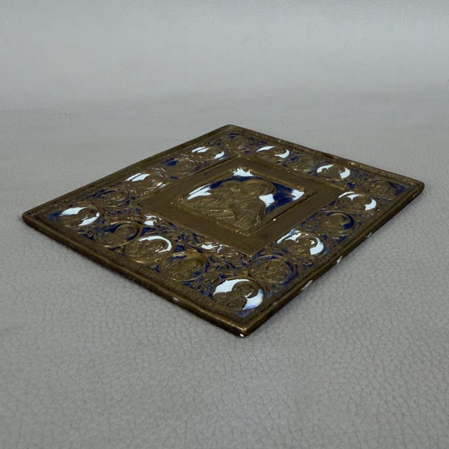19th Century 19th Century Madonna and Child in Brass and Polychrome Enamels For Sale - Image 5 of 12