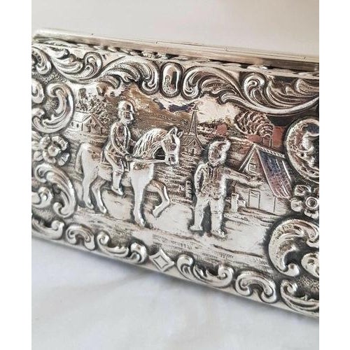 Antique Dutch Silver Repoussé Trinket or Jewellery Box Late 19th Century For Sale - Image 10 of 14