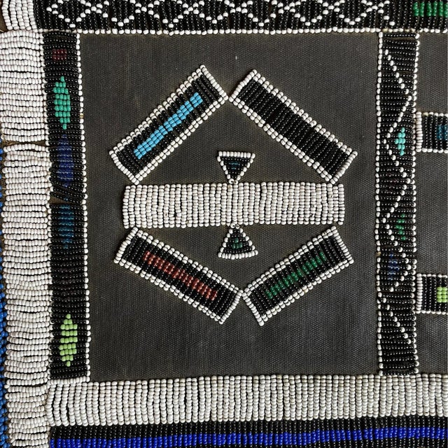 Glass Vintage South African Ndebele Leather Beaded Wedding Mapoto For Sale - Image 7 of 8