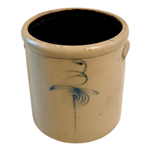 Early Red Wing Pottery 3 Gallon Stoneware Crock Bee Sting Salt-Glaze Design and Applied Handles