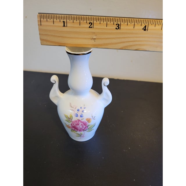 Vintage Hollohaza Hungary Miniature Porcelain Vase For Sale - Image 11 of 14