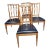 Set of Four j.l. Metz Furniture French Walnut, Brass and Top Grain Cow Hide Leather Seat Dining Chairs For Sale