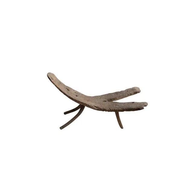 Antique Javanese Burl Wood Bench Hand-Carved Sculptural Seat, C. 1900 For Sale - Image 9 of 10