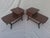Amazing pair of 2 tiered End tables with solid wood sculpted legs, in the style of Adrian Pearsall, with laminate tops....
