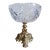 Vintage Cut Crystal Compote on Ornate Gilt Pedestal | Hollywood Regency Centerpiece | Rococo Crystal Fruit Bowl For Sale