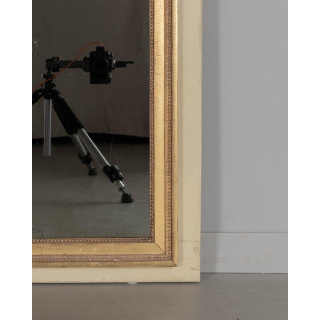 Louis XVI Style Trumeau Mirror, Painted Pine Frame, Gilded Trim, 1900s For Sale - Image 10 of 12