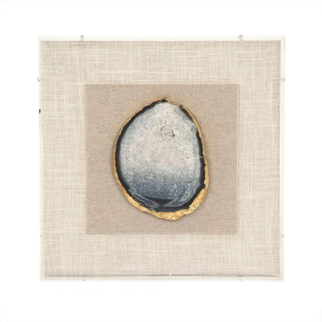 Bonilla Geode Acrylic Framed Wall Art in Blue For Sale - Image 4 of 4
