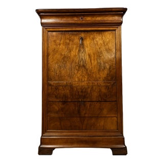 Louis Philippe Secretary Box with Double Cylinder in Walnut For Sale
