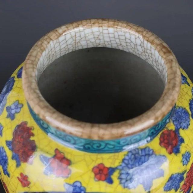 Art Deco Chinese Vintage Ceramic Pot,Qing Dynasty Kangxi Marked Blue and White Famille Verte Porcelain Jar Hand Painted Cloud Dragon Pattern For Sale - Image 3 of 8