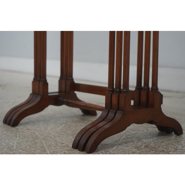High Quality Inlaid Mahogany Nesting Stack Tables For Sale - Image 10 of 12