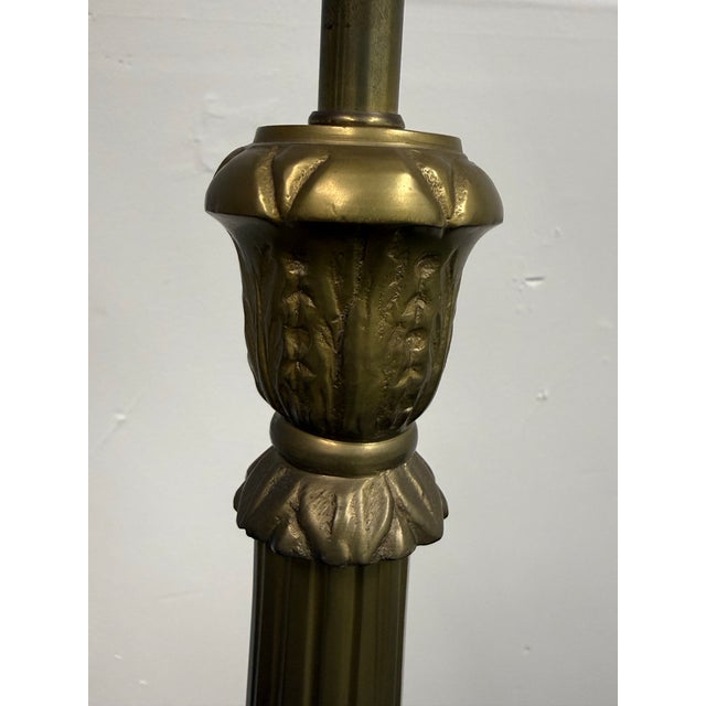 Brass Hollywood Regency Vintage Brass Table Lamps, Pair For Sale - Image 8 of 11