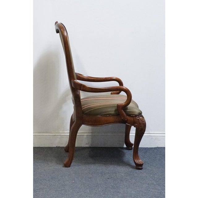 Late 20th Century Thomasville Furniture Kent Park Collection Solid Mahogany Traditional Style Dining Arm Chair 38921 For Sale - Image 5 of 10
