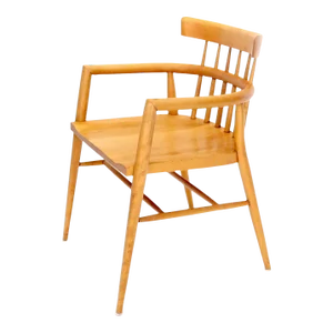 Solid Birch Barrel Back Bent Wood Spindle Back Armchair Desk Chair