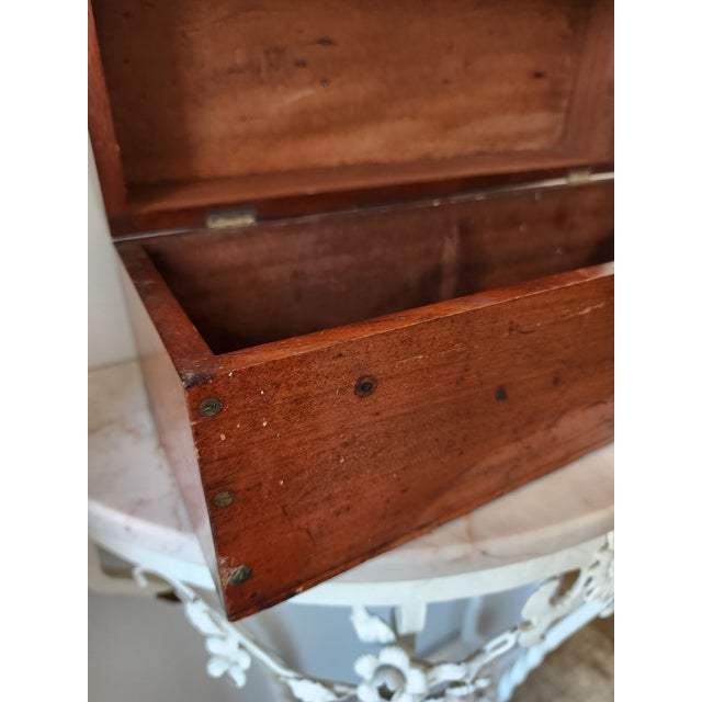 19th Century English Mahogany Document Box With Brass Top Handle For Sale - Image 14 of 16