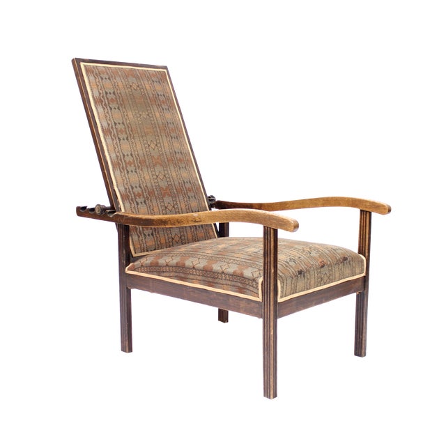 Early 20th Century Arts & Crafts Oak Reclining Chair For Sale