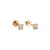 Modern Ladies 14k Yellow Gold 0.40ct Diamond Push Back Stud Earrings, A Pair For Sale - Image 3 of 8