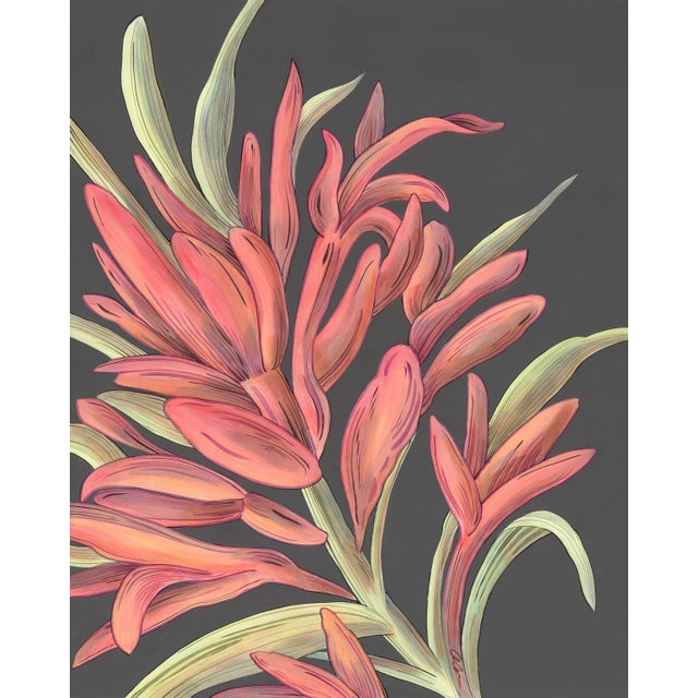 "Indian Paintbrush" Red Wildflower Flower Painting by Allison Cosmos For Sale