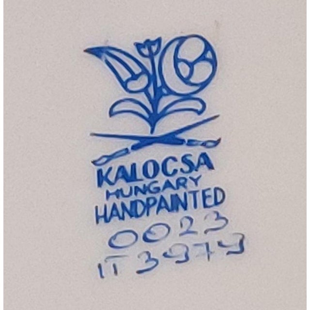 Hand-Painted and Numbered Plate from Kalocsa, Hungary, 1970s For Sale - Image 4 of 11