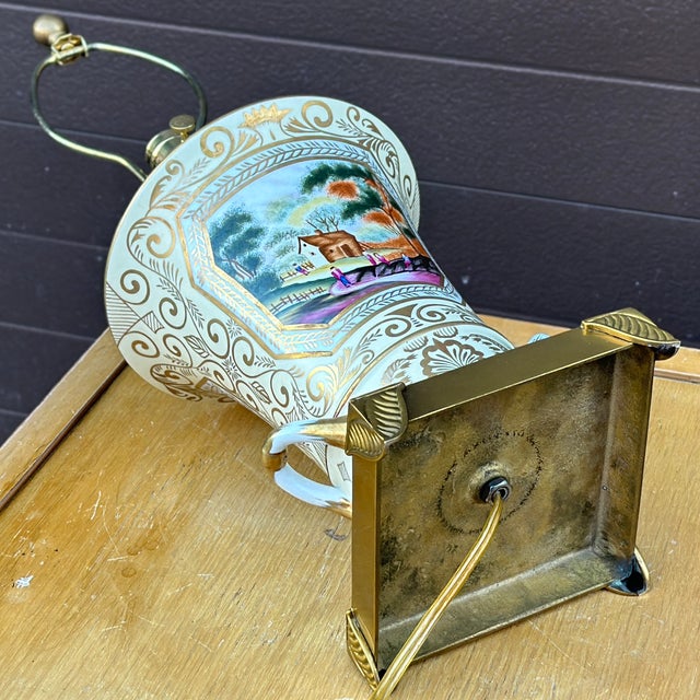 Vintage Chelsea House Hand Painted Ceramic & Brass Table Lamp For Sale - Image 11 of 12