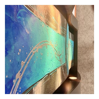 Rare Illuminated Architectural Wall Sculpture | Original Floating 3d Abstract Art | Custom Wave Shadow Box | Touch-Control Led Lighting For Sale