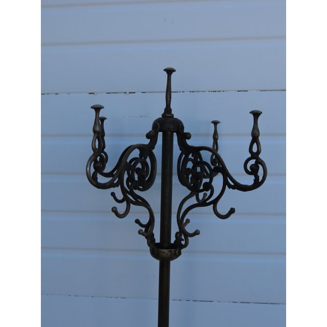Brass Victorian Late 1800s Tall Coat Hat Rack Umbrella Stand 6629 For Sale - Image 8 of 18