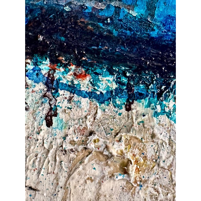 Layers of acrylic paint mixed with various polymers and heavily textured on gallery stretched canvas. Multiple coats of...