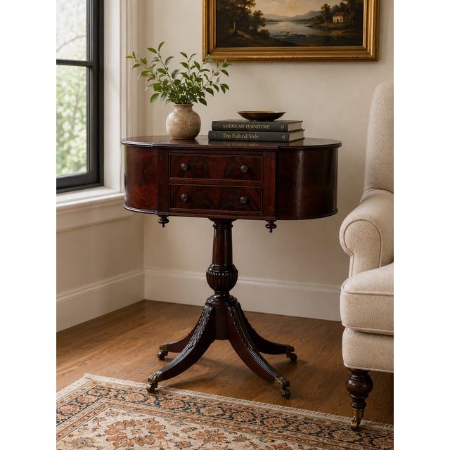 Traditional Early 19th Century New York Classical Mahogany Astragal-End Work Table in the Manner of Duncan Phyfe, C. 1815–1825 For Sale - Image 3 of 9