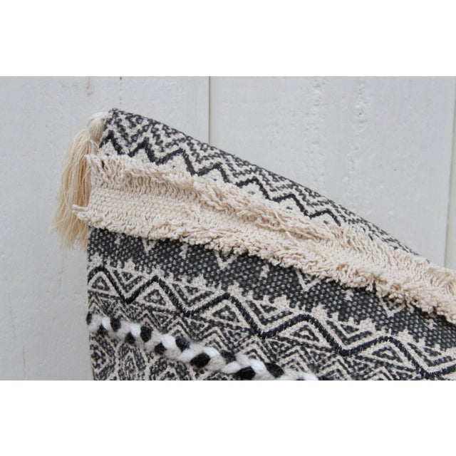 Textile Charcoal Plum Nomadic Moroccan Lumbar Pillow For Sale - Image 7 of 9