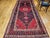 Vintage Persian Hamadan Gallery Rug, Hand-Knotted Wool, Geometric Medallion Pattern, Navy & Red, 6x12 For Sale - Image 9 of 17