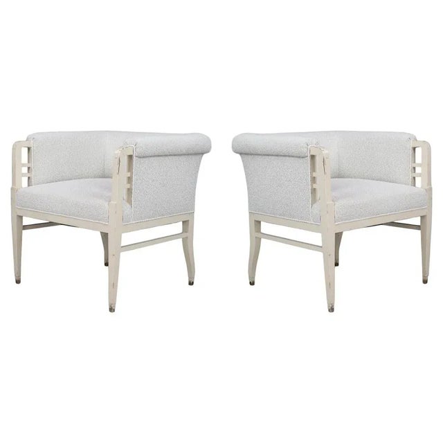 Large Art Nouveau Armchairs in Bouclé Upholstery, Austria, 1910, Set of 2 For Sale - Image 13 of 13