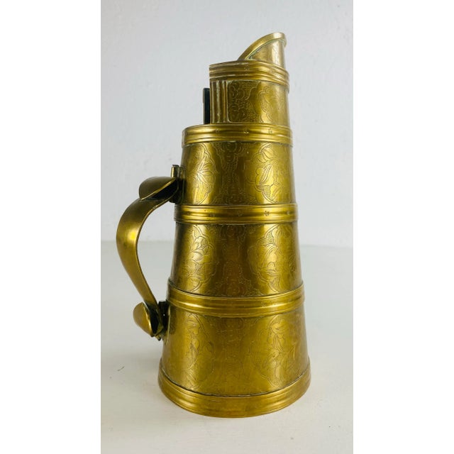 Mid 20th Century Solid Brass Hand Chafed Vessel For Sale - Image 9 of 9