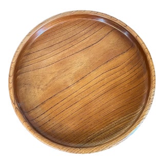 Early 20th Century Japanese Turned Wood Galleried Round Tray For Sale