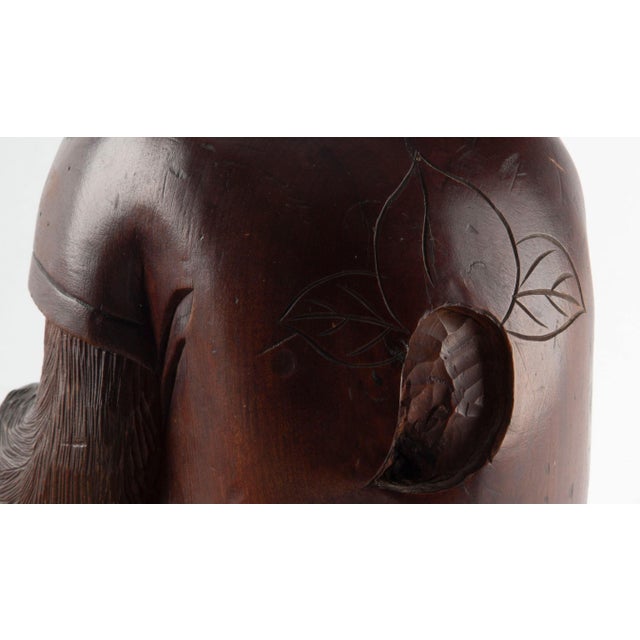 Art Deco The Watchful Monkey: Early 20th Century Japanese Wood Carving of a Monkey For Sale - Image 3 of 5