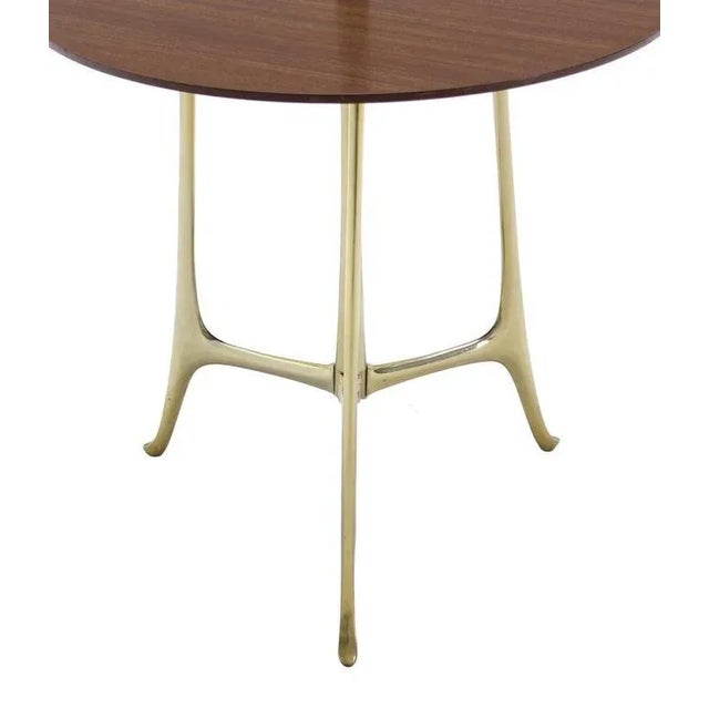 Mid-Century Modern Sculptural Tri Leg Cast Metal Base Table Floor Lamp For Sale - Image 6 of 8