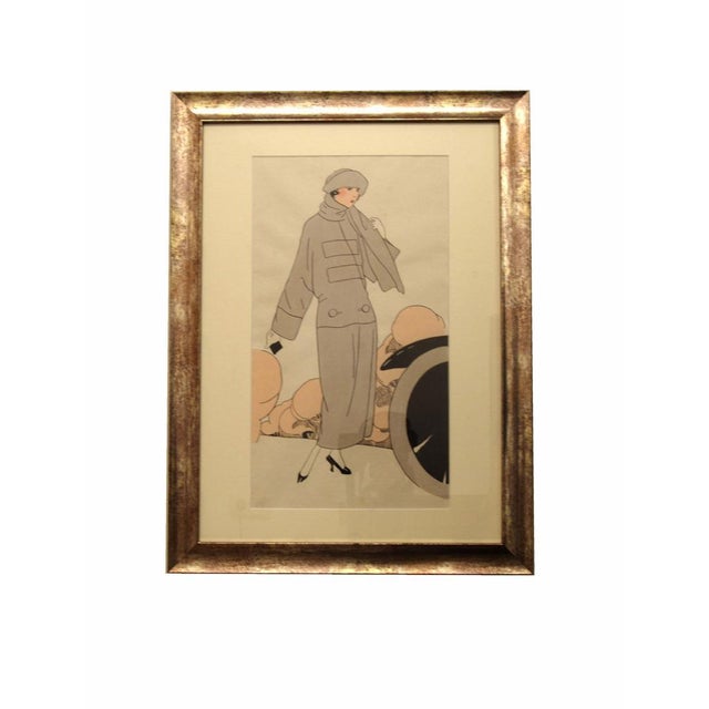 Art Deco Fashion Illustrations, Drawings, Framed, Set Of, 1920s, Pine For Sale - Image 12 of 13