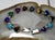 Metal Vintage Mexican 950 Sterling Silver Multi Gemstone Tennis Bracelet For Sale - Image 7 of 17