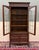 BEAUTIFUL Antique English Jacobean Oak Bookcase or Display Cabinet with Double Leaded Wavy Glass Doors over Double Drawer...