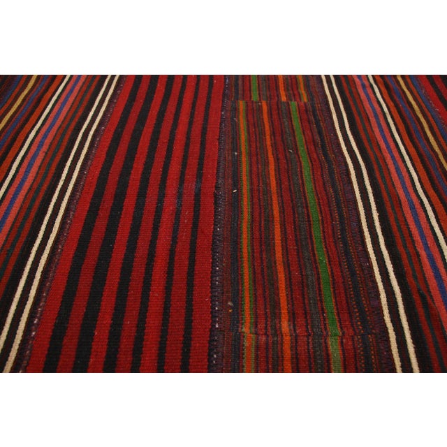 Mid 20th Century Vintage Turkish Striped Kilim Rug - 09'10 X 12'05 For Sale - Image 5 of 6