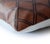 2020s Luxury Brown Leather Geometric Throw Pillow 16x24 | Handmade Modern Designer Lumbar Cushion For Sale - Image 5 of 8