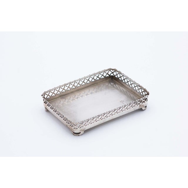 Silver Ticket Booth with Rectangular Grid For Sale - Image 3 of 4