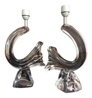 1950's Daum Poissons Table Lamps - a Pair