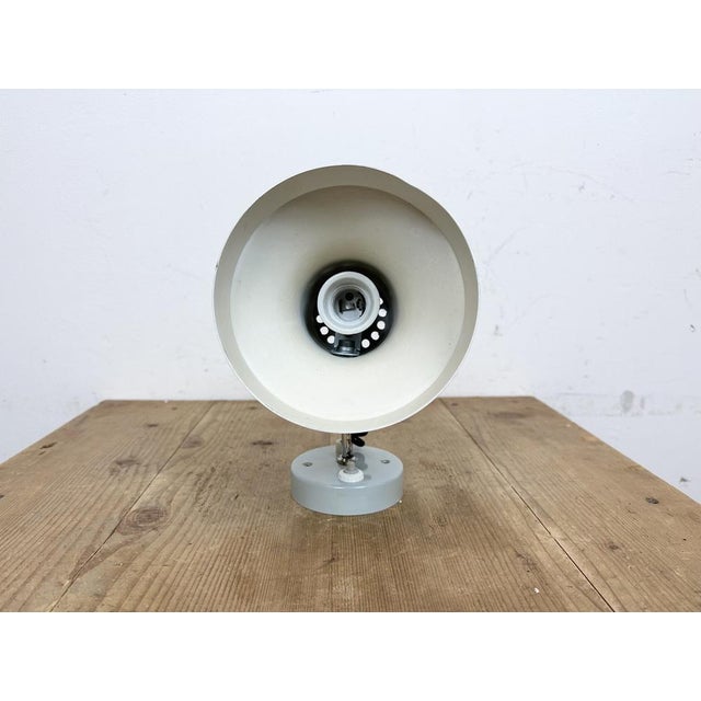 Vintage Grey Metal Wall Lamp by Josef Hurka for Napako, 1970s For Sale - Image 11 of 17