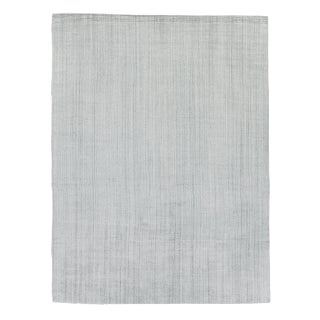 Hamm Hand loom Wool/Viscose Silver Rug-10'x14" For Sale