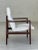 Gorgeous mid century lounge chair by Jens Risom. New textured white upholstery and fresh walnut stain. In excellent...
