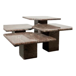 Granite Nesting Tables, Set of 4 For Sale
