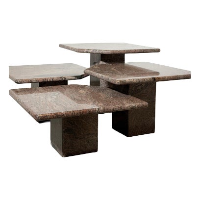 Granite Nesting Tables, Set of 4 For Sale