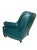 Vintage Thomas-Bain Leather Club Chair & Ottoman Set in Peacock Teal Green | Tufted Traditional Lounge Seating For Sale - Image 12 of 18