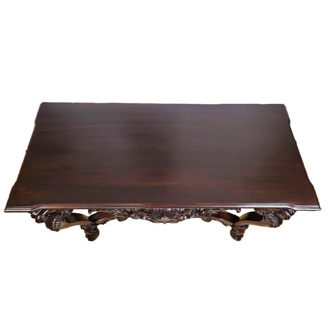 Irish Style Sideboard Carved Mahogany North Wind Face Console Table For Sale - Image 15 of 17