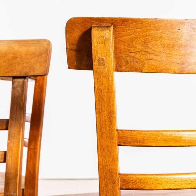 1950s Vintage Double Bar Back Dining Chairs, 1950s, Set of 5 For Sale - Image 5 of 8