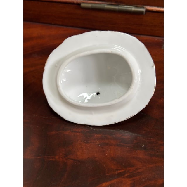 Ceramic Rare Antique Ornate French Porcelain Nautical 5” Mellon Shaped Teapot With Heavy Gold Gilt For Sale - Image 7 of 12